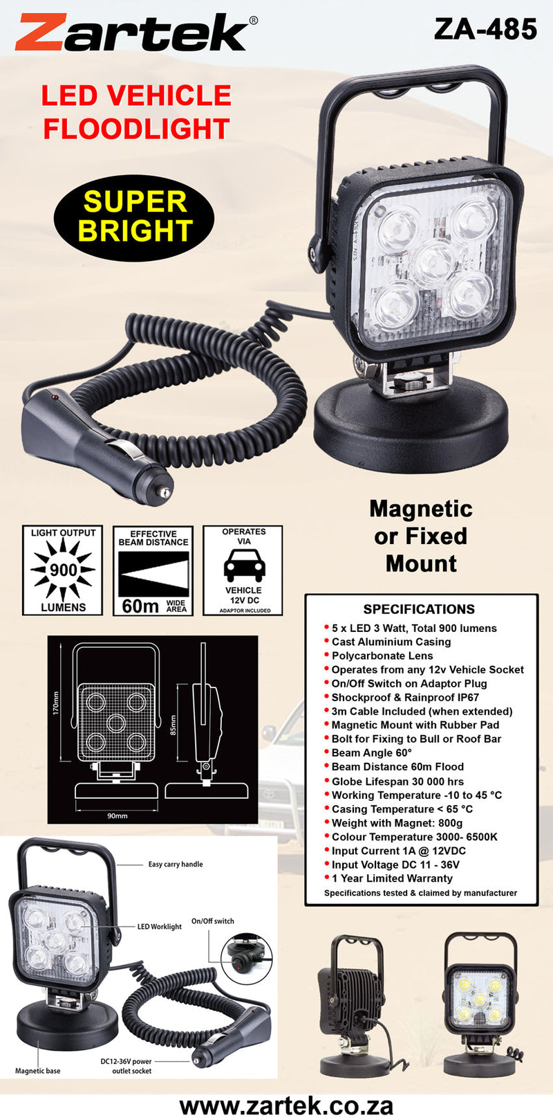 Load image into Gallery viewer, Zartek ZA-485 LED Vehicle Light
