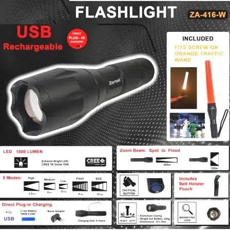 Load image into Gallery viewer, Zartek ZA-416-W  LED Rechargeable Torch
