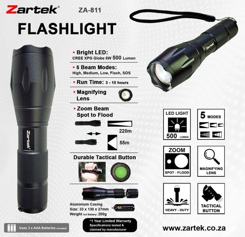 Load image into Gallery viewer, Zartek ZA-811 LED Non-Rechargeable Torch
