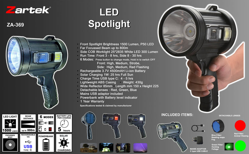 Load image into Gallery viewer, Zartek ZA-369 LED Spotlight
